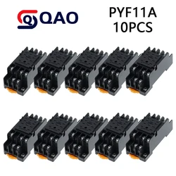10PCS PYF11A DPDT micro mini relay socket base Mini Relay Base Socket For Intermediate Relay MY3NJ HH53P Small General Purpose