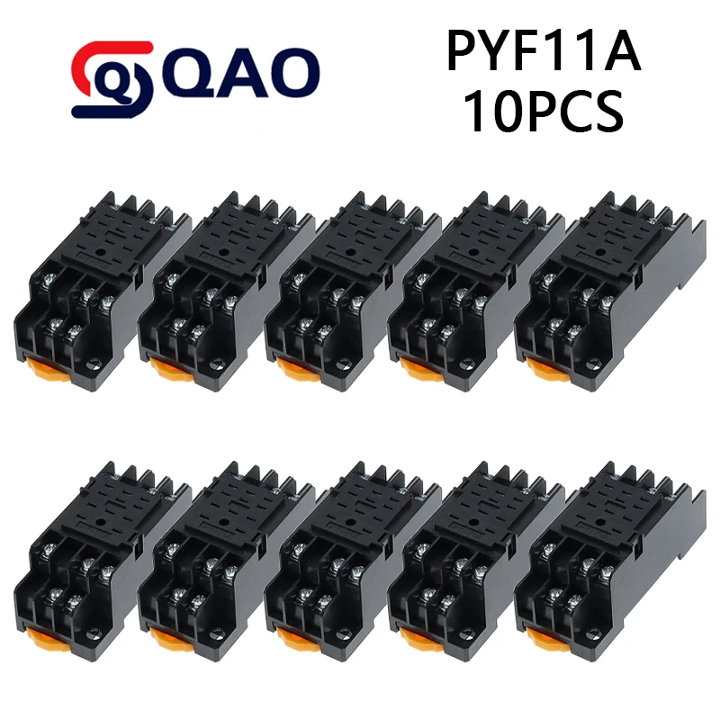 10PCS PYF11A DPDT micro mini relay socket base Mini Relay Base Socket For Intermediate Relay MY3NJ HH53P Small General Purpose