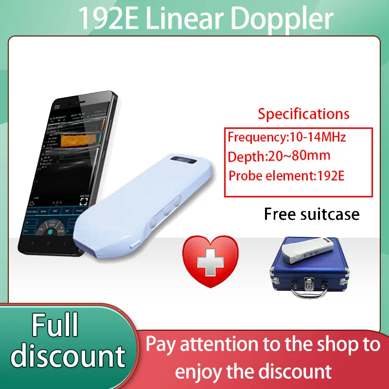 192E 10-14MHz Linear Wifi Wireless Color Ultrasound Doppler Linear   Probe Support iOS Android Windows Free Suitcase