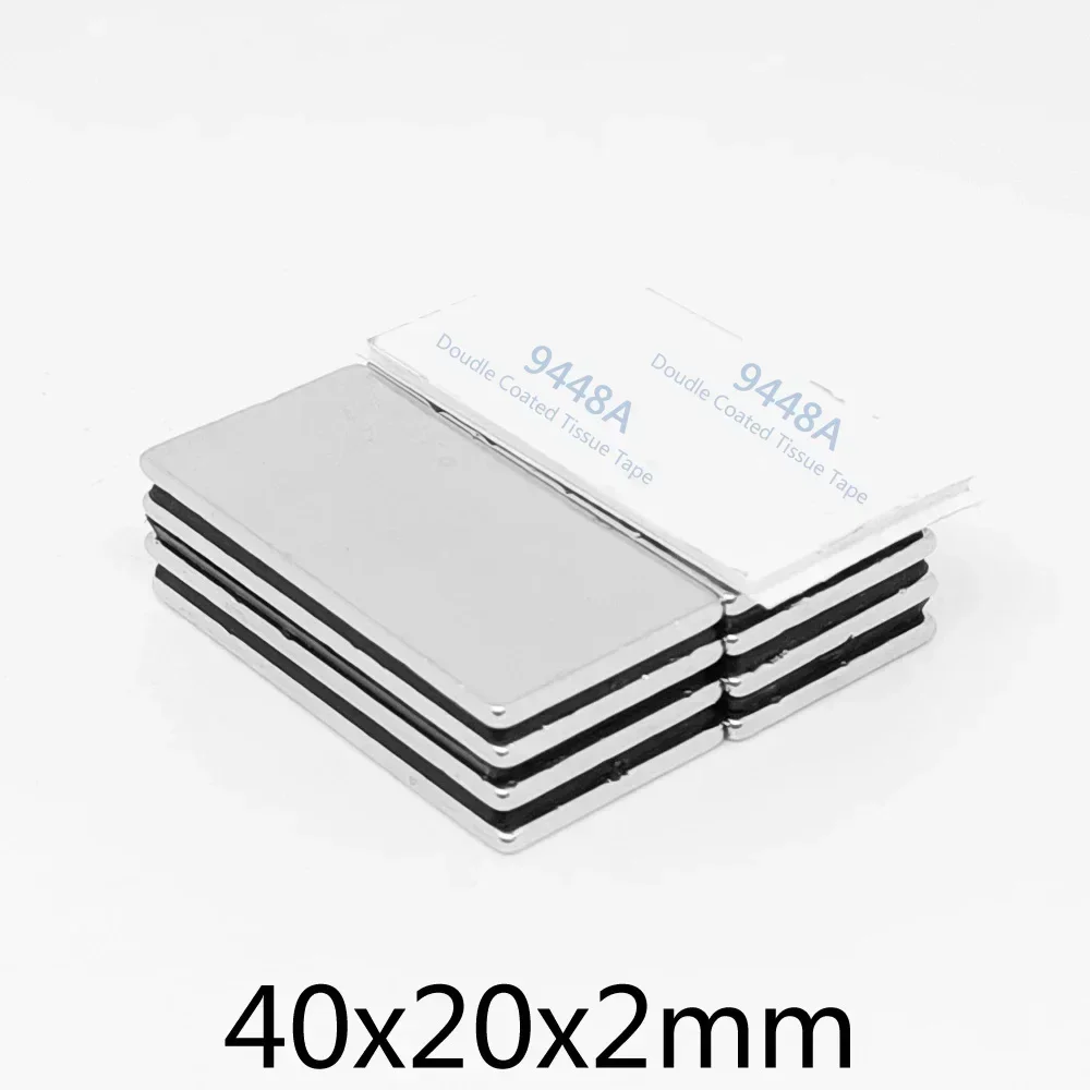 40x20x2mm Block Strong Powerful Magnets With 3M Self - Adhesive 40*20*2 Long Neodymium Magnet Sheet 20x10x2 20*10*1 30*10*1