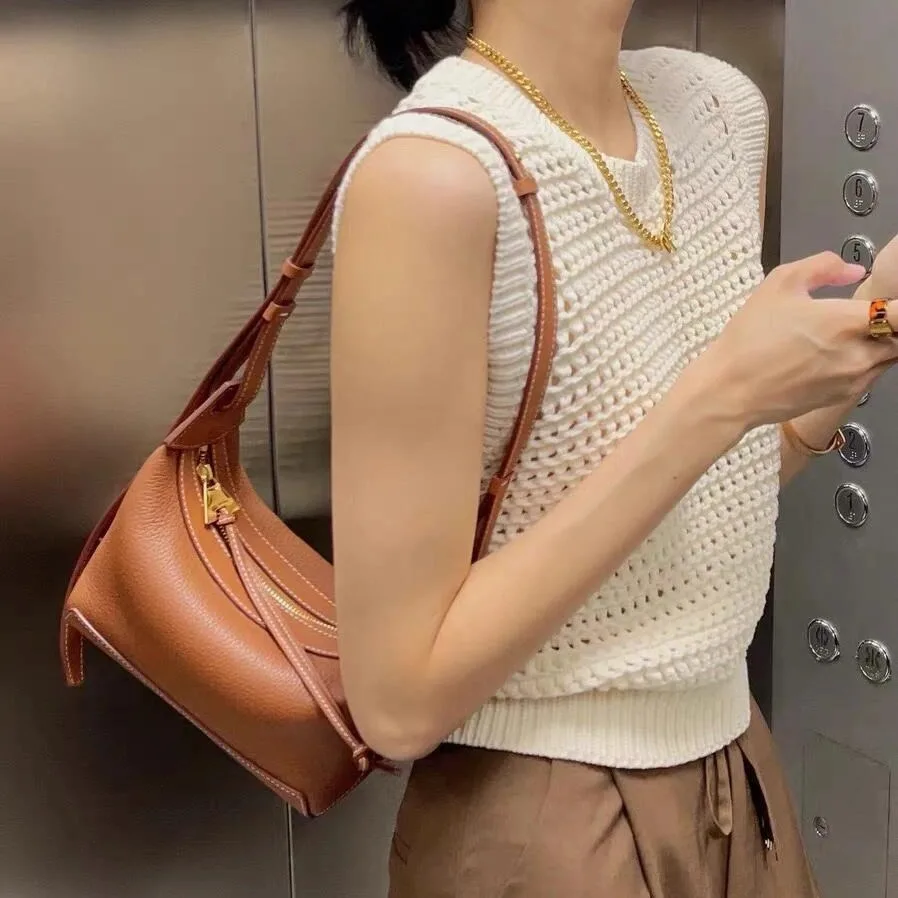 MYTASTE Kite Bag Wandering Luxury Light Luxury Commuter Cowhide Shoulder Bag Small Lunch Box Women's Bag