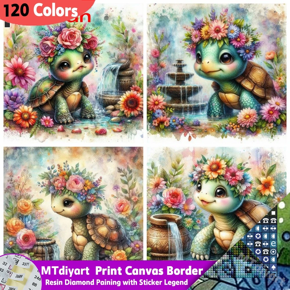 

Смола 120 цветов алмазная живопись животное черепаха комплект 5d Diy дрель мозаика цветок красочный холст бордюр стразы Декор дома