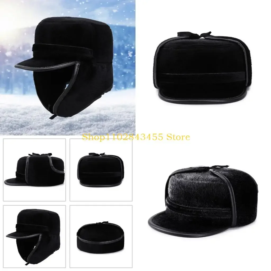 

49MC Unisex Thermal Windproof Ski Hat with Ear Flaps for Winter Cycling and Skiing Senior Adult Winter Thickened Warm Hat