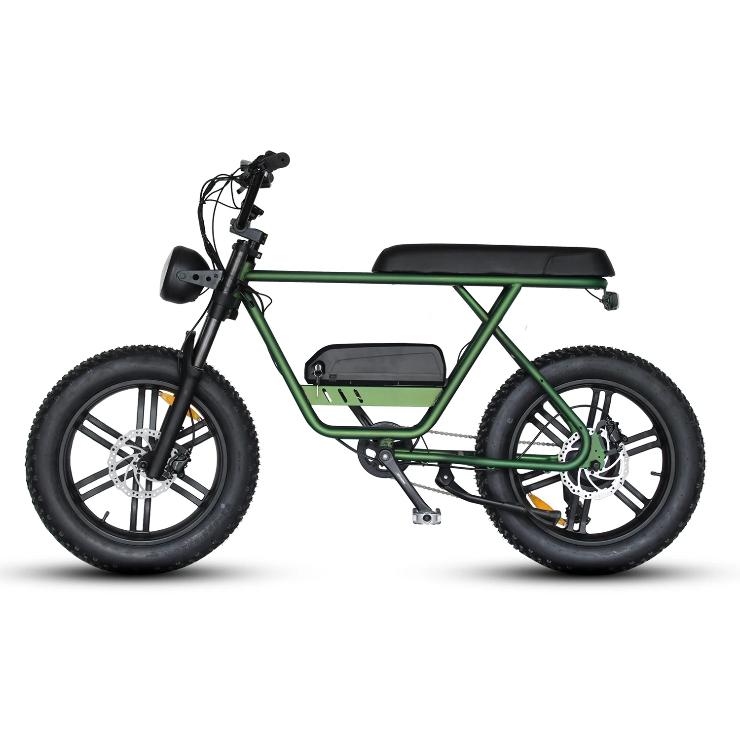 *for20-Inch Adult Luxury Type Fat Tire Electric Bike Full Suspension Soft Seat Brushless 750W Motor Pedal Assist Mechanical Disc