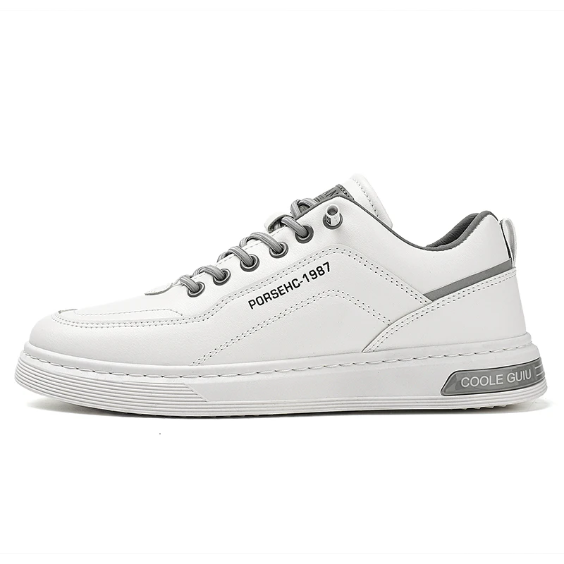 Zapatos planos de piel sintética para Hombre, calzado informal de piel sintética, resistente, color blanco y negro, Size39-44