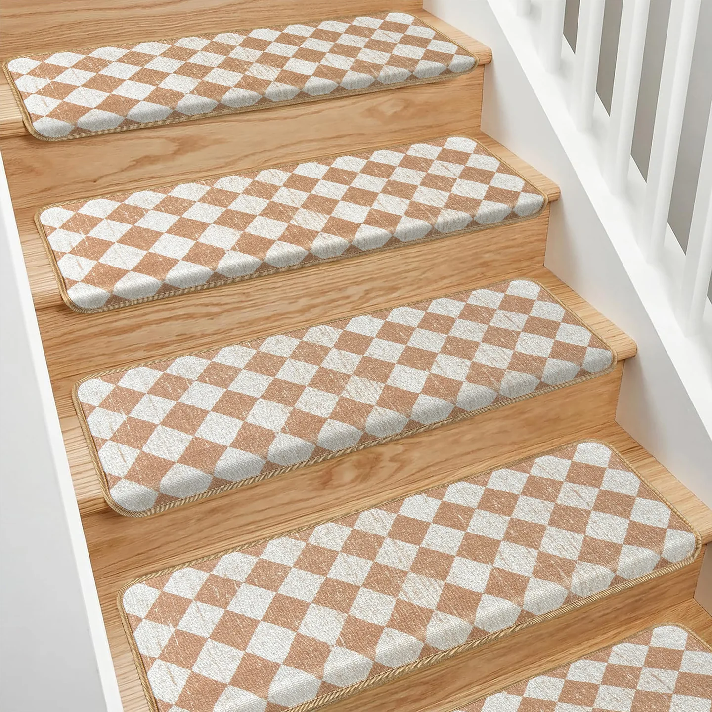 New Glue-free Self-adhesive Stair Step Mat for Home Carpet Solid Wood Stair Anti-slip Pad Soundproof Grids Floor Mats for Child