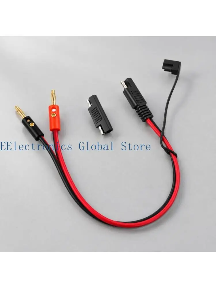 462B 14AWG Banana Cable with Copper Conductors, PVC Covering, Two 4 Mm Male Ends, and Flat End for Direct-Current Testing