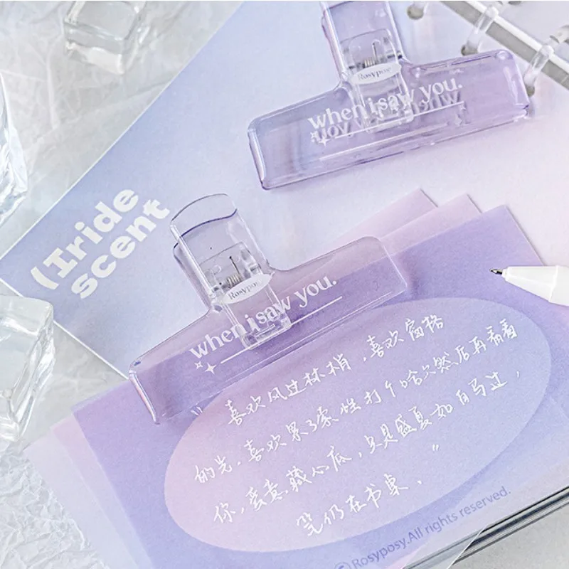 プランナー、ペーパーフォトホルダー、オーガナイザー、オフィスファイルクランプ、文房具装飾、学用品用の透明なアクリルバインダークリップ