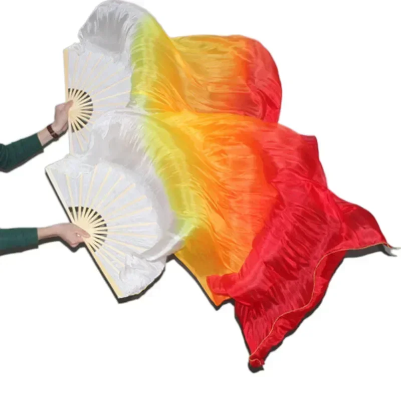 100% Pure Natural Silk Fan Veils for Women Belly Dancing Performance Fan Belly Dance Costumes Girl's Accessories Fans