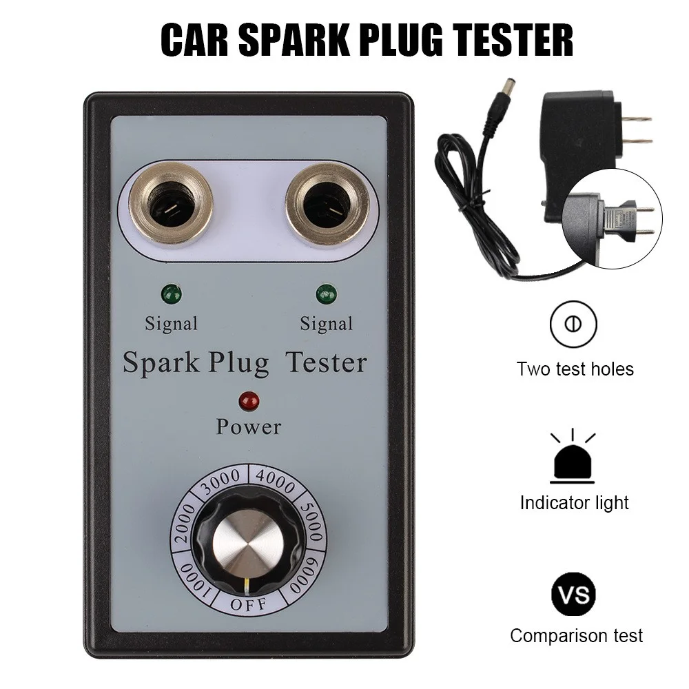 12V Automotive Spark Plug Tester Automotive Ignition Analyzer Diagnostic Tool Electronic Plastic Detector