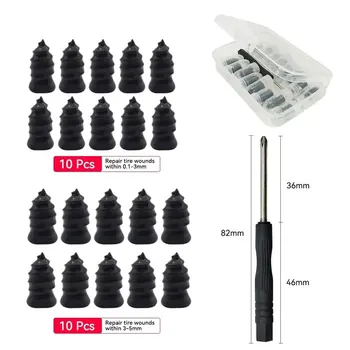 21-10PCS Vakuum Auto Reifen Reparatur Gummi Nagel Set Universal Reifen Schraube Tubeless Reparatur Werkzeuge Zubehör Kit für motorrad Lkw