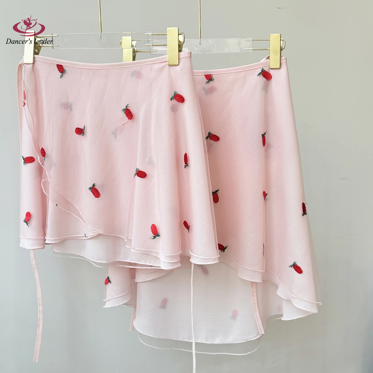 Saia de balé dupla camada abacaxi bordado saia de dança adulto macacão menina praticando ballet mini saia imagem
