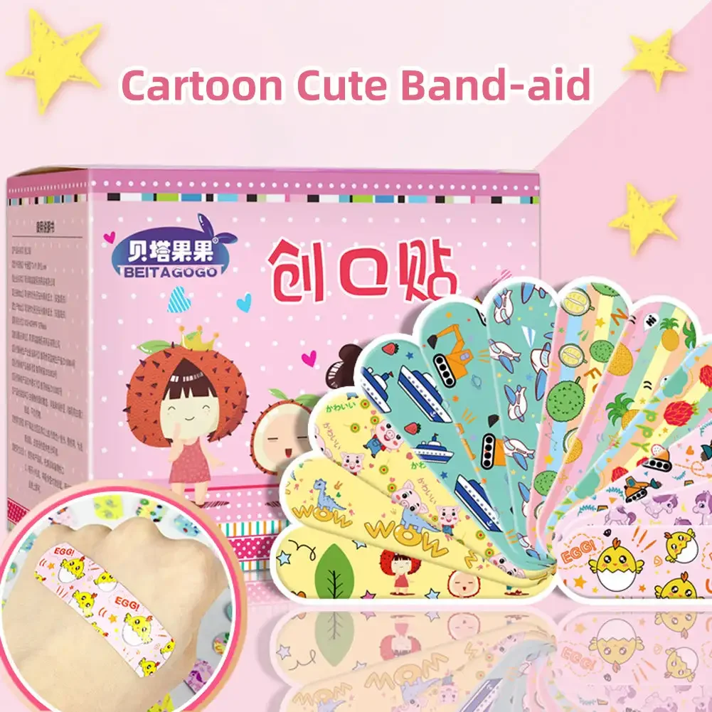 120pcs/box Cartoon Cute Band Aids Colorful Waterproof Breathable Strong Adhesion Wound Hemostasis Anti-Bacterial Woundplast