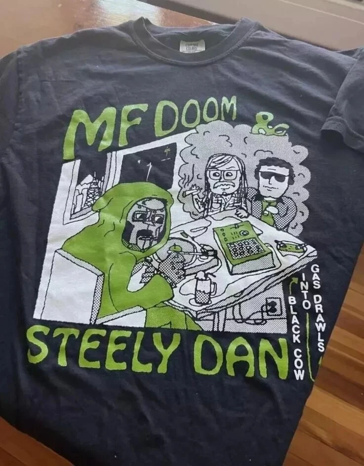 

Summer Steely Dan Shirt Black Cotton T-shirt Unisex Men Women Men Women European American Y2k Cotton Alphabet Pattern