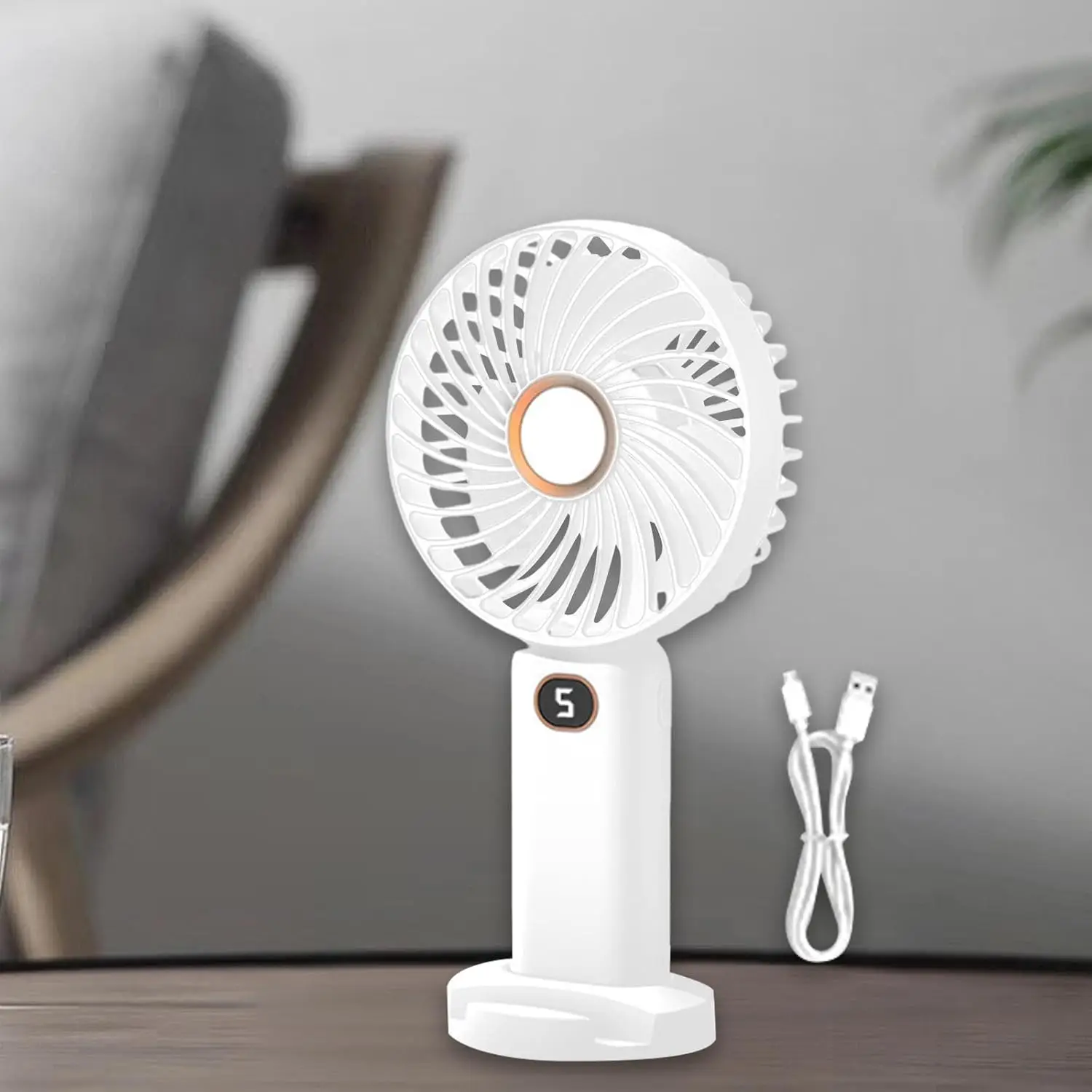 Мини-портативный вентилятор, персональный охлаждающий вентилятор, 5-скоростной легкий USB перезаряжаемый ручной вентилятор для путешествий на открытом воздухе, пляжа, для женщин и девочек