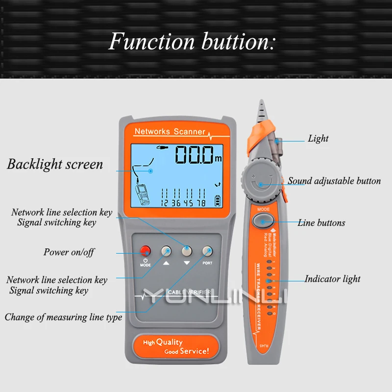 Testeur de câble réseau multifonctionnel, testeur de longueur de câble LCD, testeur de point d'installation, vérificateur de câble, vérificateur de téléphone, PK652
