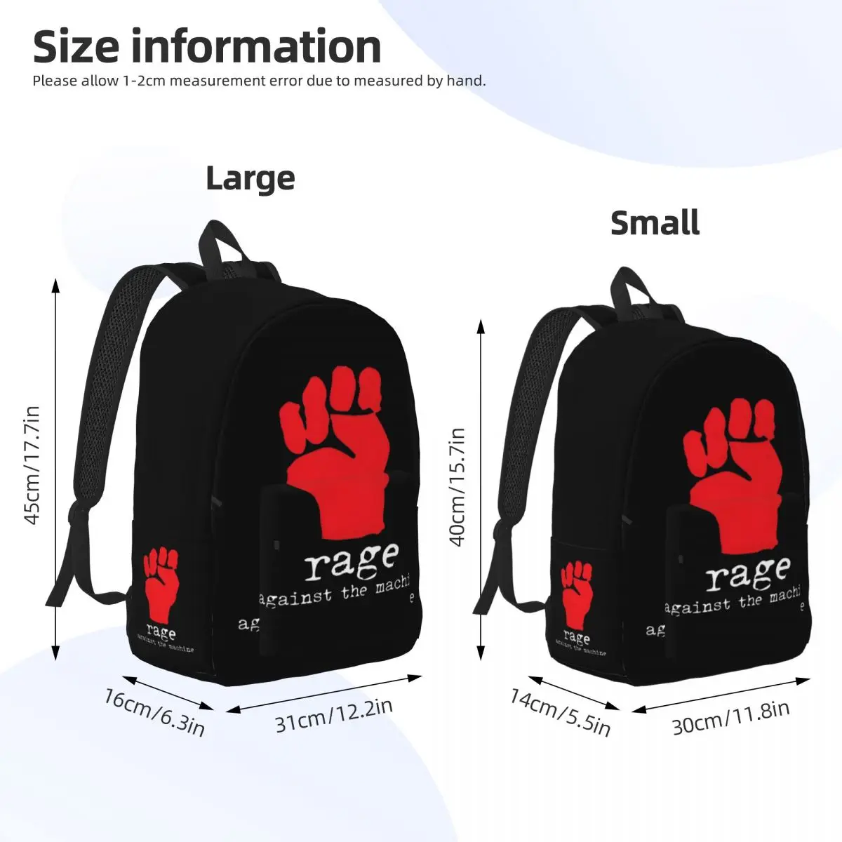 Trending Now Rage Against The Machine Metal Band Casual Backpack Outdoor School Hiking Daypack for Men Women Laptop Canvas Bags