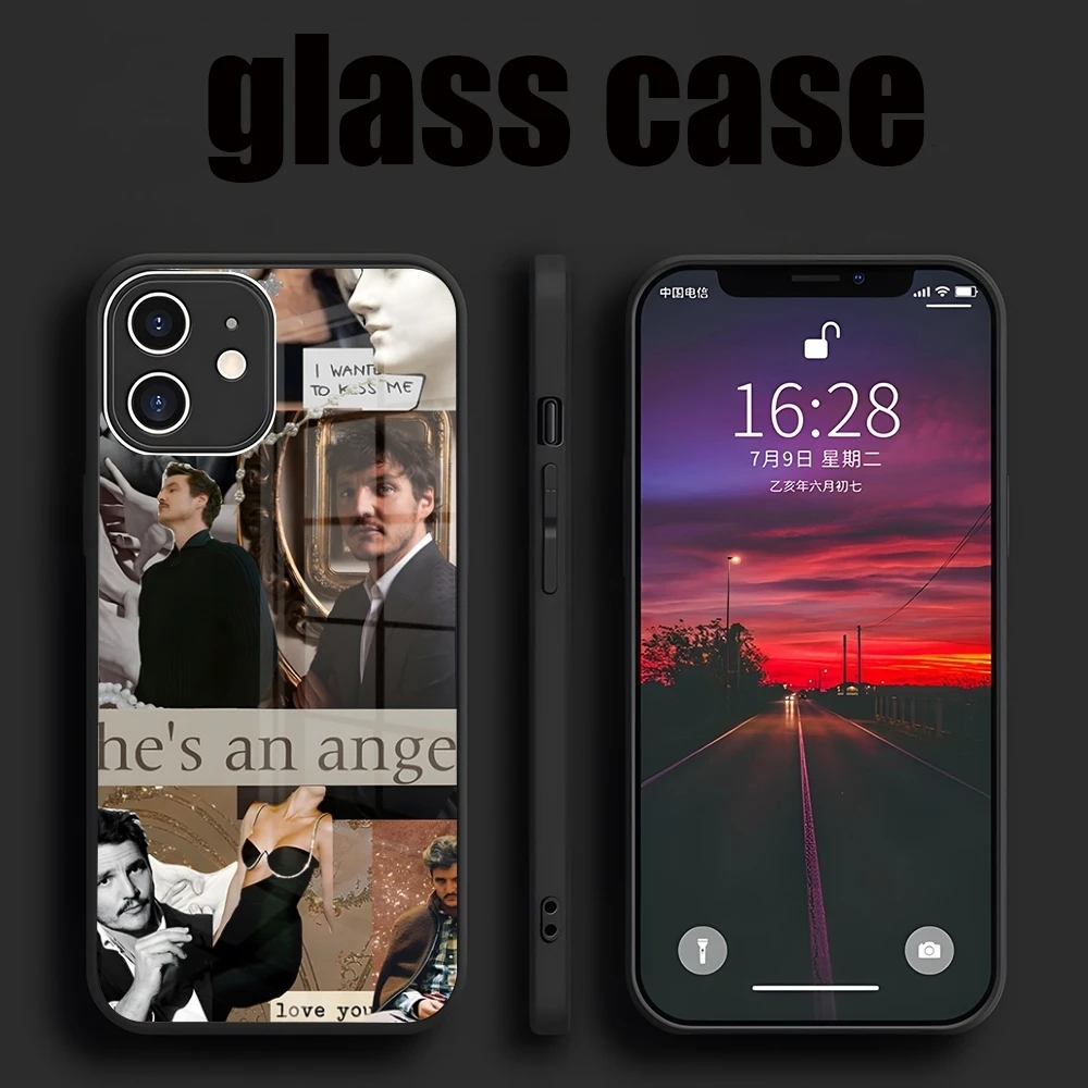 Pedro Pascal Collage Pics Phone Case For IPhone 16 14 15 Pro Max Plus 13 12 11 X XR XS 8 7 6 MINI Glass Design Back Cover