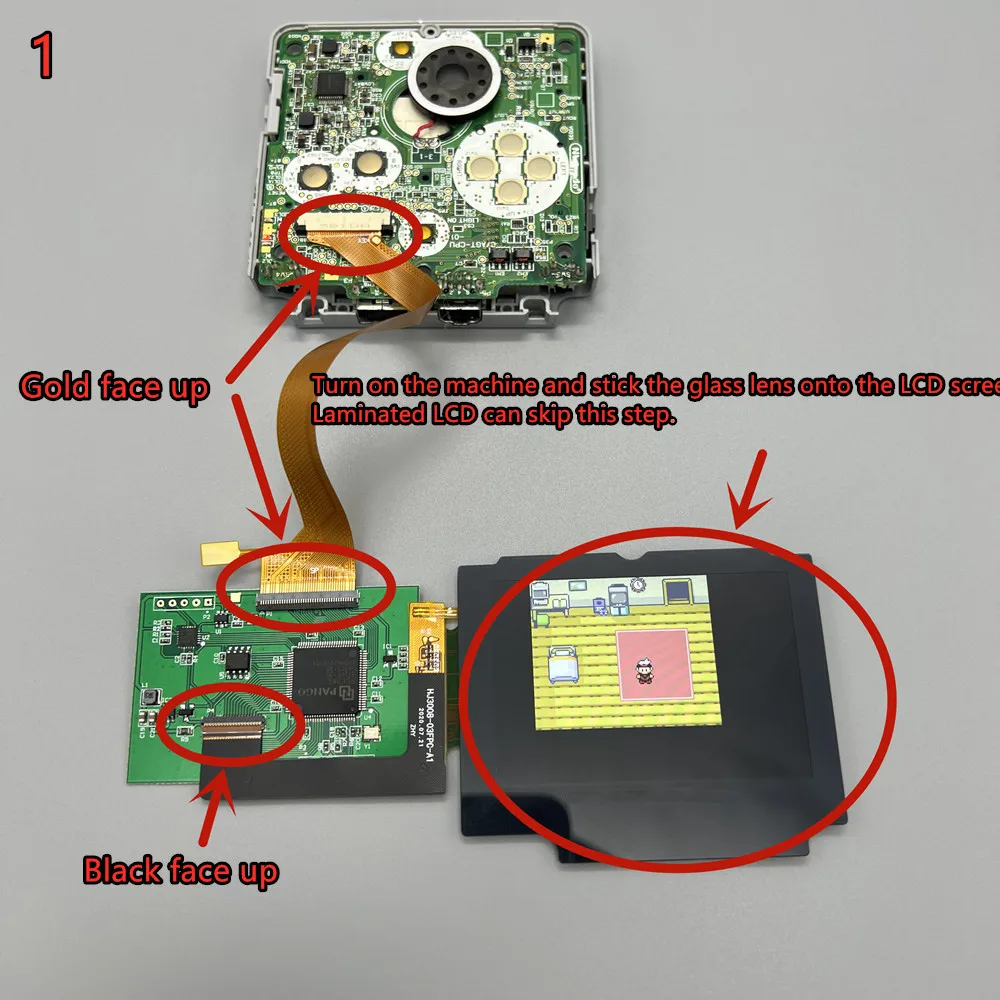 New 3.0 'Original Size IPS High Brightness LCD Screen Is Suitable for Gameboy Advance SP GBASP