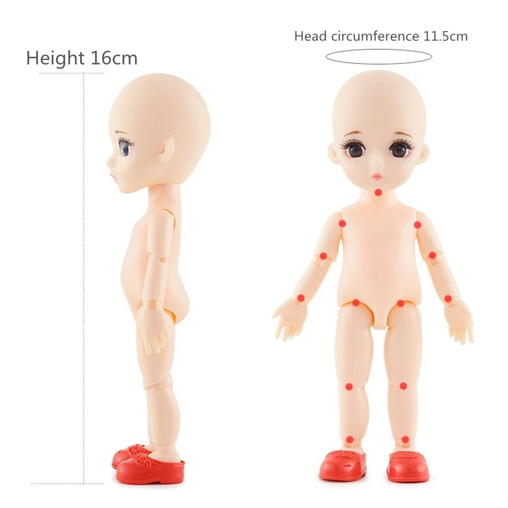 BJD Doll Dimple Smile 13 Ruchomy Jointed 16cm Surprise Blyth Dolls Toy Baby Naked Nude Women Body Dolls for Girls Gift Toy 16cm