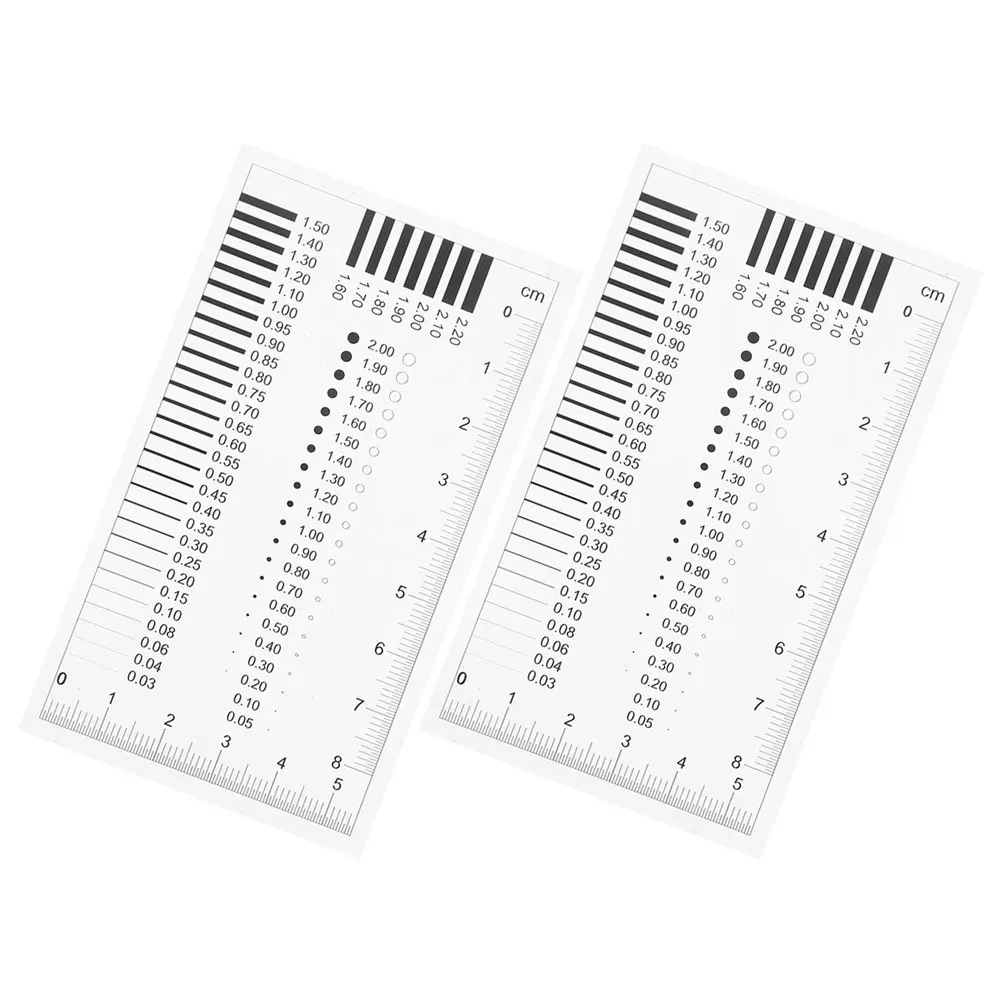 

2 pcs Spot Measuring Ruler Crack Width Diameter Line Width Gauge Pocket Size Filmmaker Scale Defect Inspection Chart