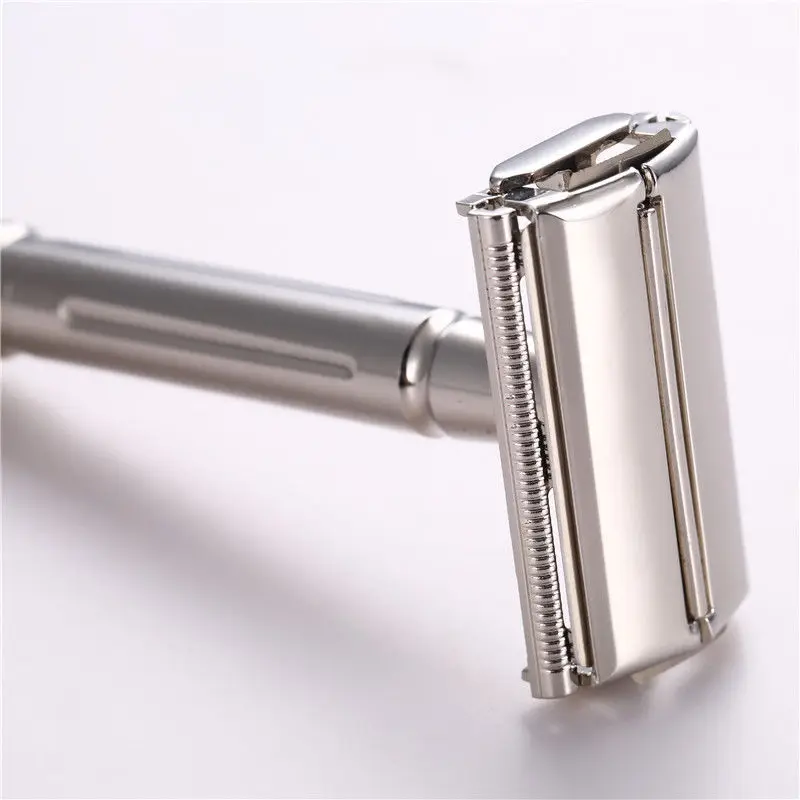 ماكينة حلاقة رجالية جديدة كلاسيكية آمنة قابلة للطي ماكينة حلاقة بحافة مزدوجة 5 قطعة شفرات مطلية بالتيتانيوم أداة حلاقة احترافية #3