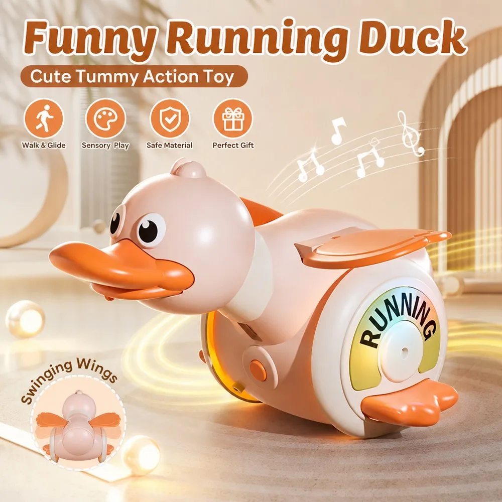New Funny Electric Rotating Foraging Duck Toy Interactive Turrur Duck Crawling Teaching Learning Toy Educational Play Toy
