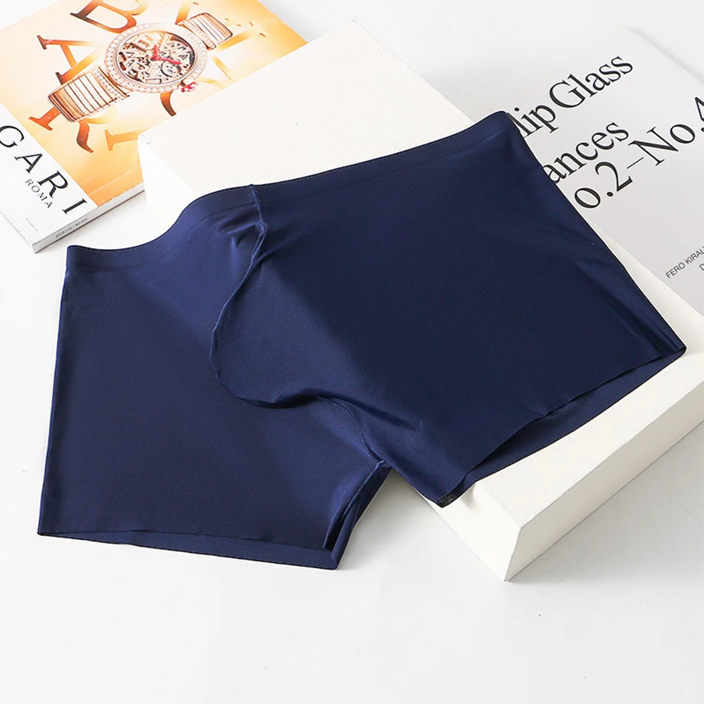 جميع المواسم اليومية الرجال الملابس الداخلية الملاكم ملخصات الصلبة سيور السروال تنفس مريحة الحرير الجليد خفيفة الوزن #2