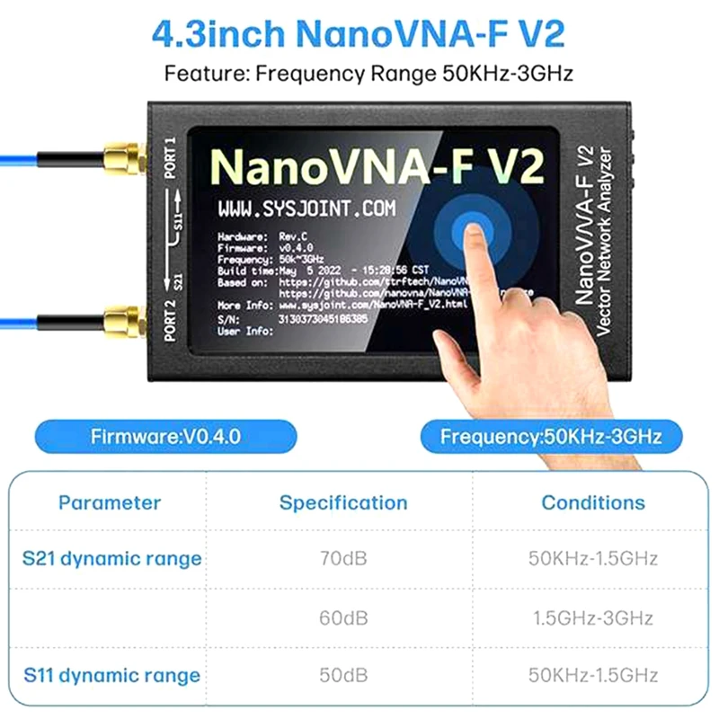 Nanovna-F V2 Network Analyzer HF VHF UHF VNA With 5000Mah-Measuring S Parameters