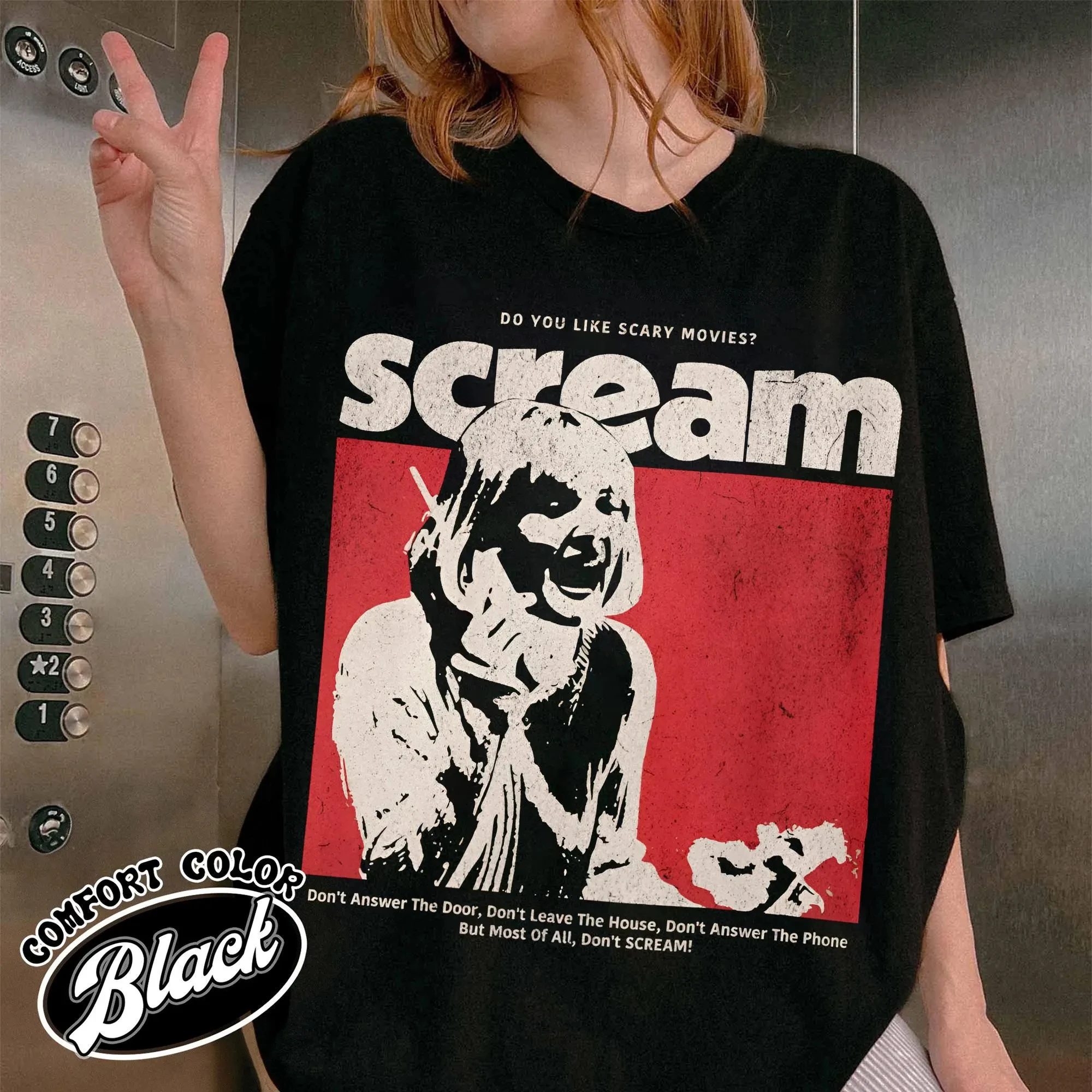 2026 Summer New Style Screaming Movie Retro Pattern High-Quality Comfortable Men's Round-neck Printed T-Shirt