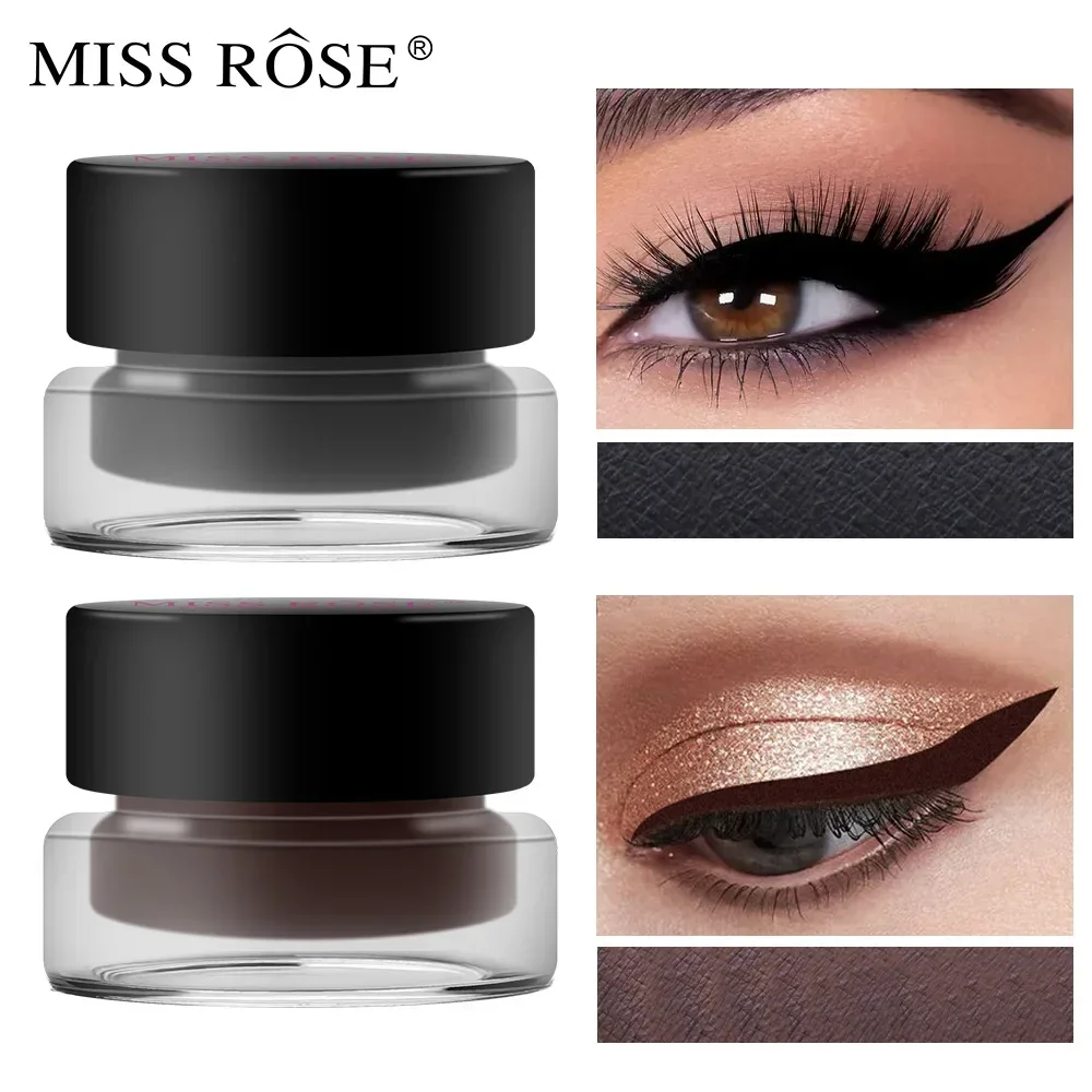 High Quality MISS ROSE 2 Color Bottles Longwear Fluidline Eye Liner/Brows Gel Makeup Sweatproof Smudge Eyeliner Eyebrow Gift Set