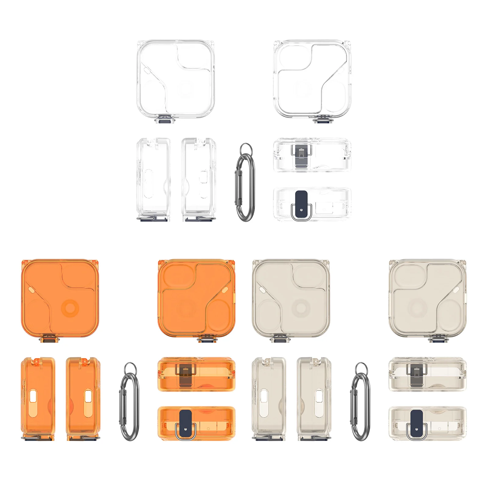 Scratch Resistant Protective Cover with Carabiner Anti-Scratch Protective Earbuds Case Washable Compatible for Nothing Ear (3)