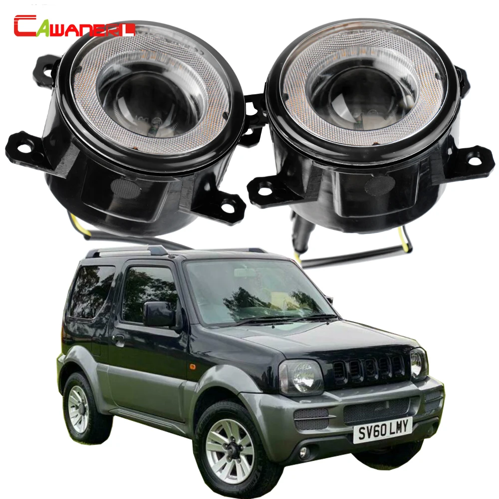 2 X Car Angel Eye Fog Light Assembly LED Daytime Running Light DRL 30W 12V For Suzuki Jimny FJ Closed Off-Road Vehicle 1998-2017