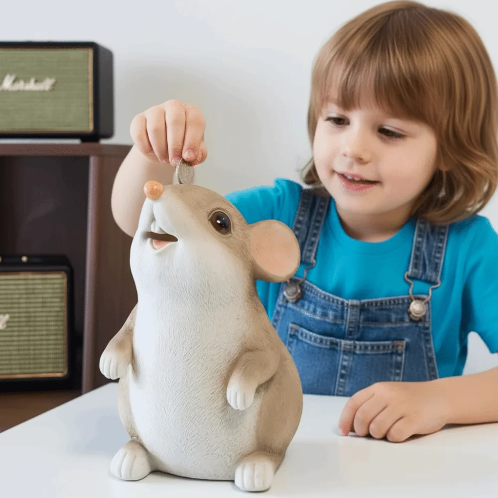 Jaar van de rat muis spaarpot spaarpot cartoon dier sculptuur muntbesparende doos kinderen cadeau rubberen spaarpot