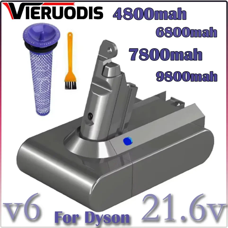 

21.6V 9800Ah ForDyson Battery Replacement DC62 DC59 DC58 SV03 SV04 SV09 V6 Animal Motorhead V6 Slim V6 Absolute Vacuum Batter