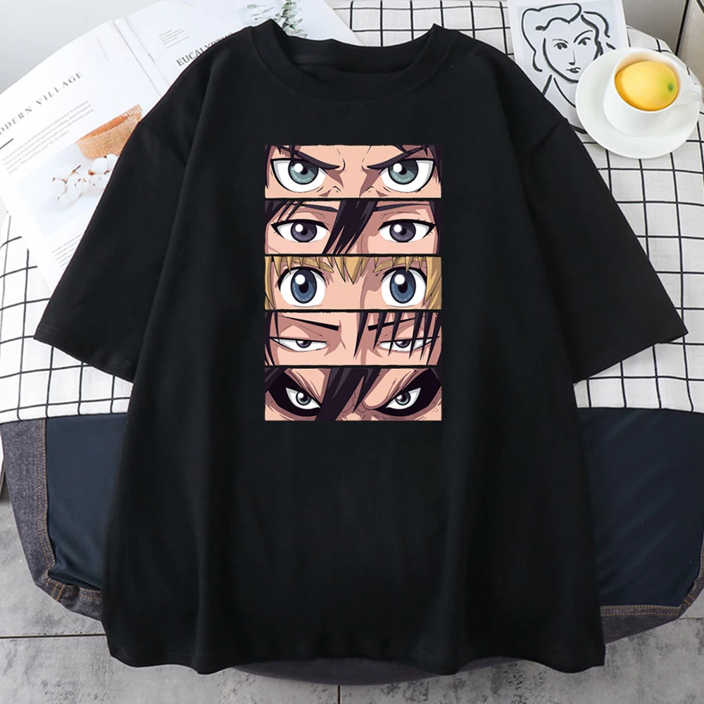 CLOOCL 100% Cotton T-shirt Attack on Titan Anime Logo Casual T-Shirts Summer Funny T-Shirt Fashion Harajuku Tees Drop Shipping