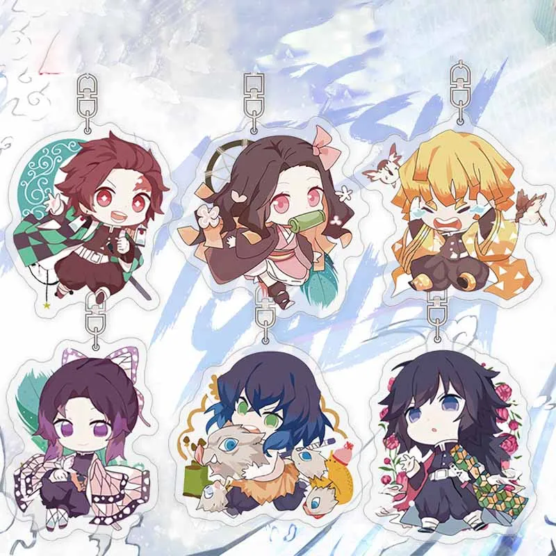 

Anime Kamado Tanjirou Nezuko Tomioka Giyuu Kochou Shinobu Agatsuma Zenitsu Acrylic Keychain Backpack Pendant Keyring Accessories