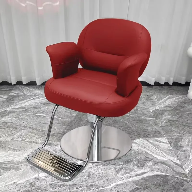 Silla De peluquero estética, cojín elegante, Silla De peluquería giratoria Premium, diseño cómodo, muebles De salón De Barbero