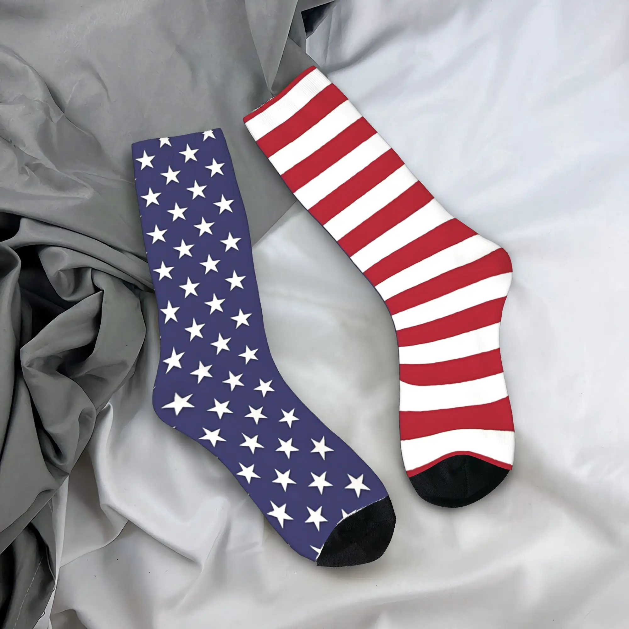 

Носки с принтом флага США, противоскользящие мужские носки, высококачественные осенние повседневные носки для велоспорта
