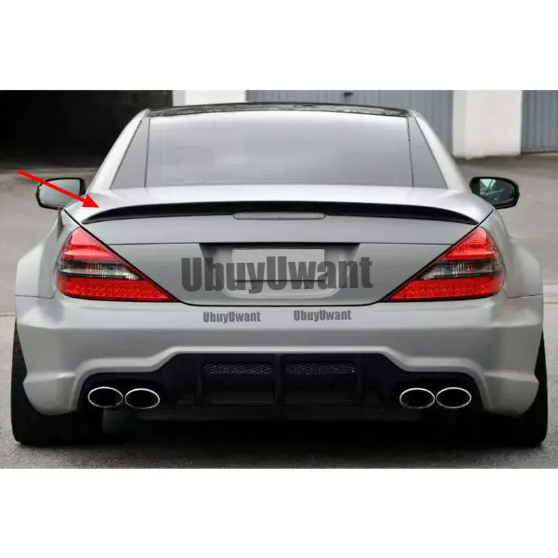 Für Benz SL-Klasse R230 SL350 SL500 SL55 SL63 2001 2007-2012 AMG-Stil FRP/Echte Kohlefaser-Spoiler Heckklappenspoiler