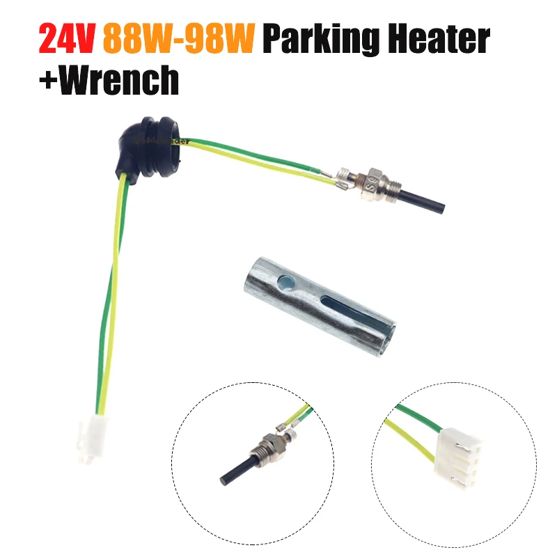 12V/24V 88W-98W Car Boat Parking Heater Ceramic Pin Glow Plug Fits Eberspacher D2 D4 D4S Air Diesel Parking Heater Part + Wrench