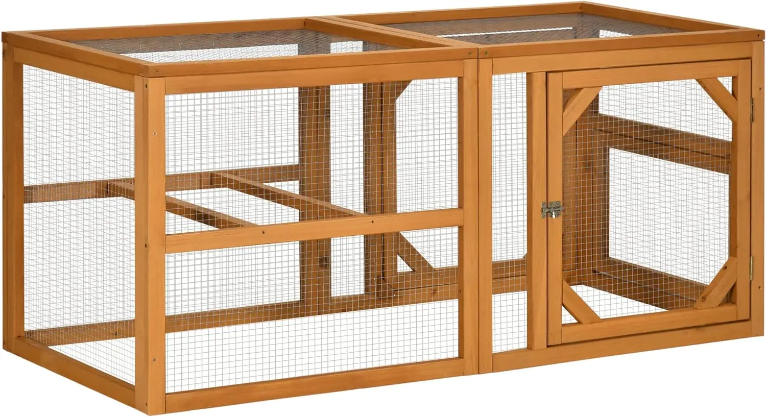 

55" Wooden Chicken Coop Add-on Expansion, Mini Chicken Coop Outdoor Chicken Run Hen House with Combinable Design