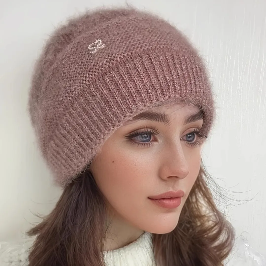 1pc Knit Hat With Lining, Women\'s Warm Ear Protection Winter Hat, Fashionable All-Match Design Suitable For Daily Wear And Skiin