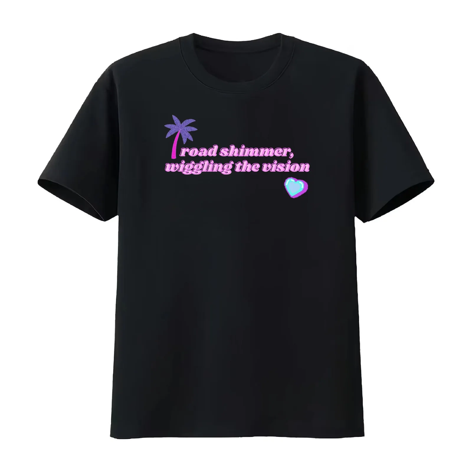 road shimmer wiggling the vision T-Shirt Summer Casual Cotton Tee Oversized Streetwear Tops Vintage Graphic Print