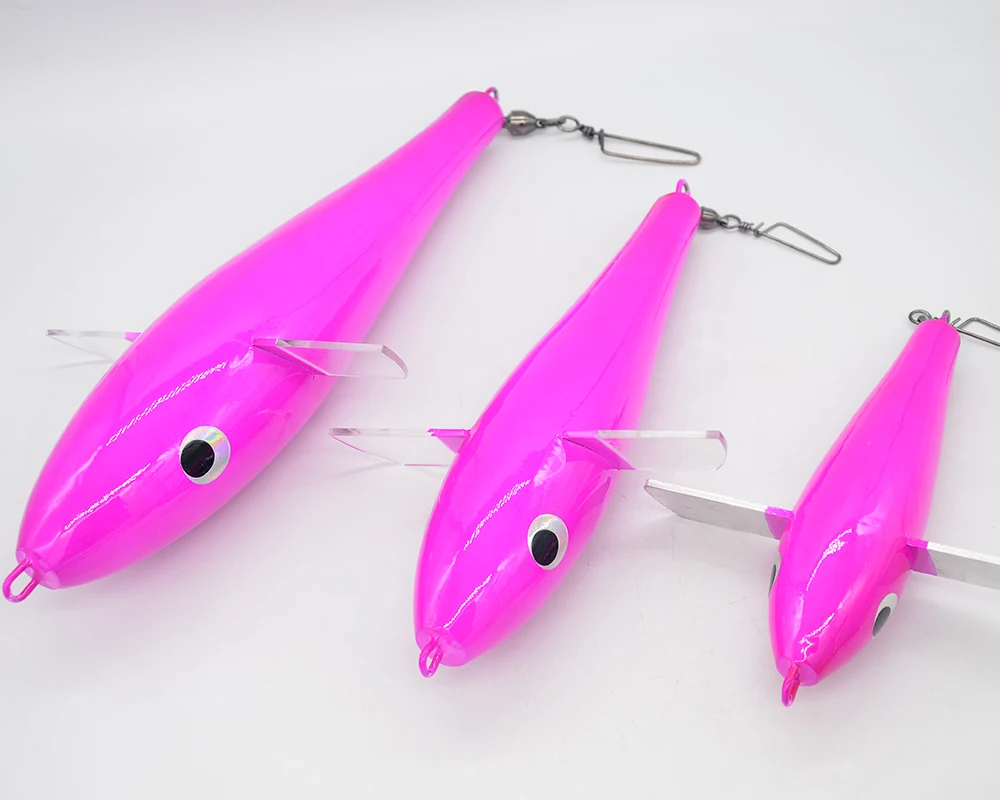 SXY FISHING Popper Trolling Lure Wood fish Laser film bait Big gema Lure Fishing Lure Pink little plane PA1S 4.5OZ 130g