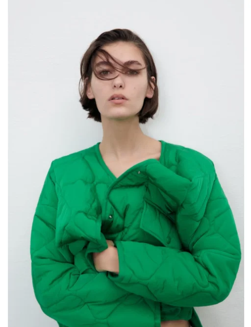 

Red And een Cotton Jaet Women's Faionable Versatile Loose Lightweight Spring Autumn Outerwear Comfortable Breathable