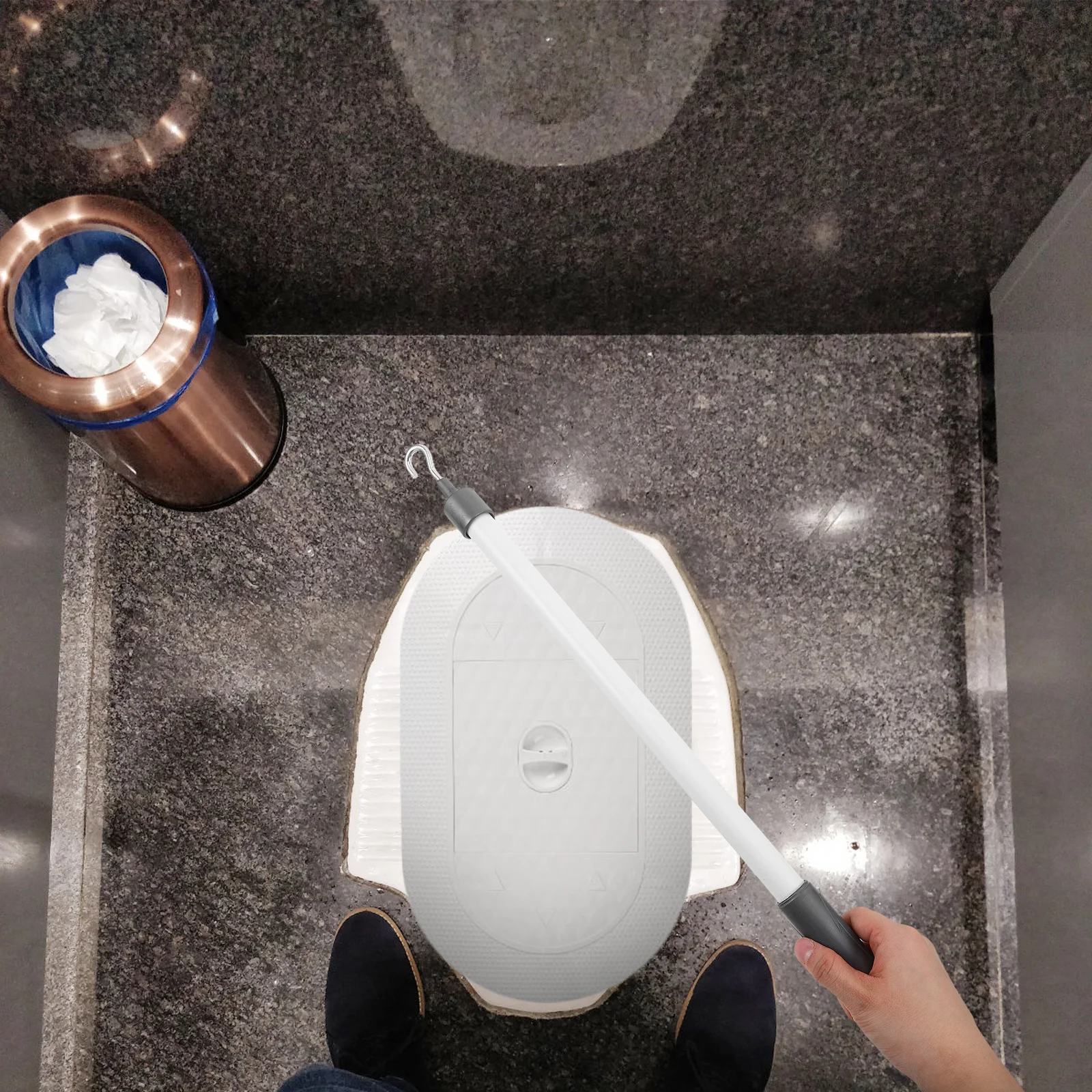 

Squatting Cover Hook Long Handle Toilet Seat Lifter Tool Ergonomic Design Universal Fit For Easy Lifting Cleaning Bathroom