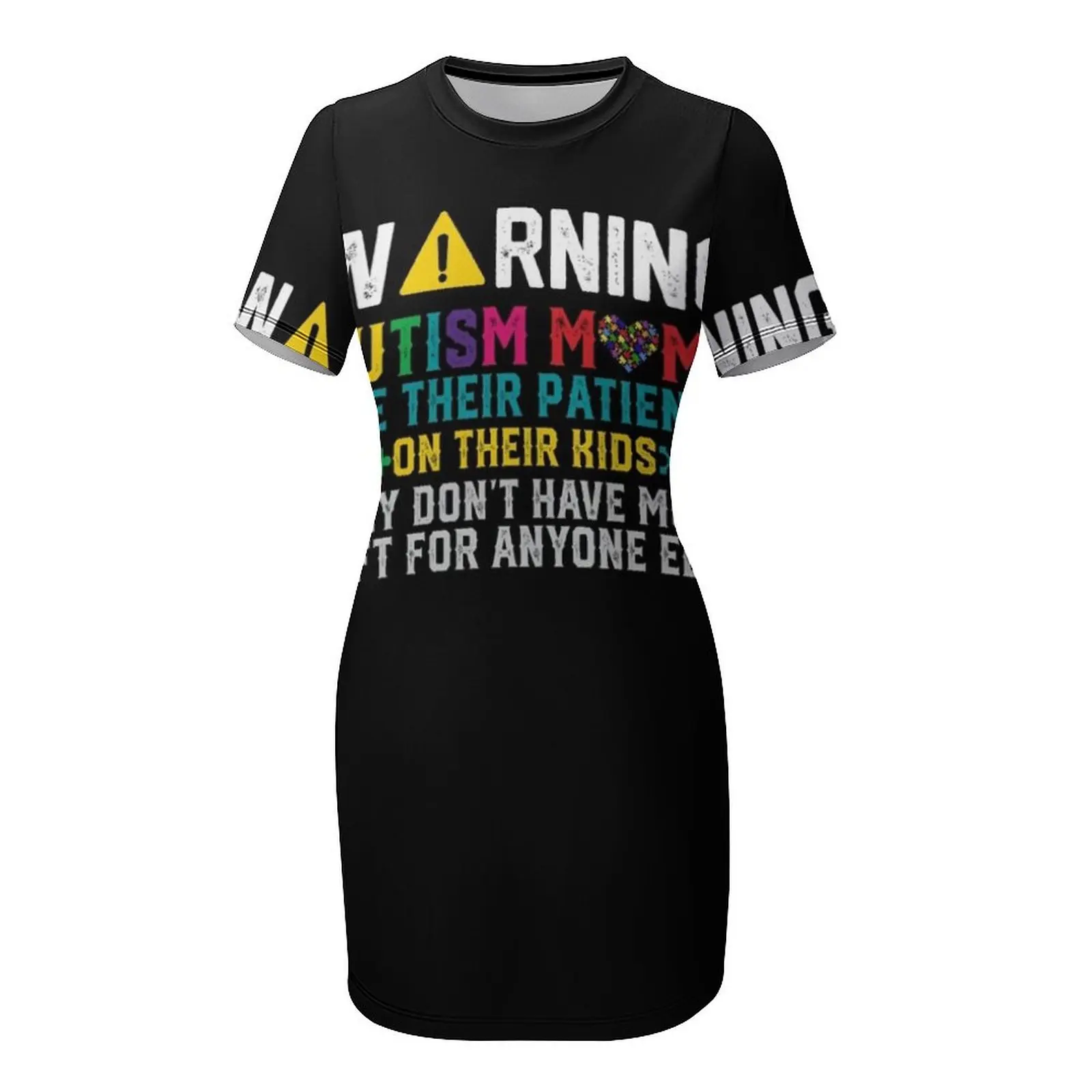 Engraçado autismo mãe t camisas feminino dia de conscientização do autismo vestido de manga curta vestido de aniversário vestidos elegantes para mulher vestido