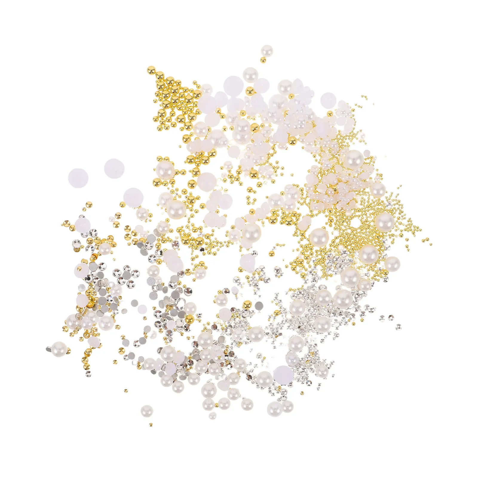 

3 коробки декоративных элементов для ногтей: маленькие пластиковые жемчужины и стразы, украшения для маникюра, инструменты и принадлежности для женщин