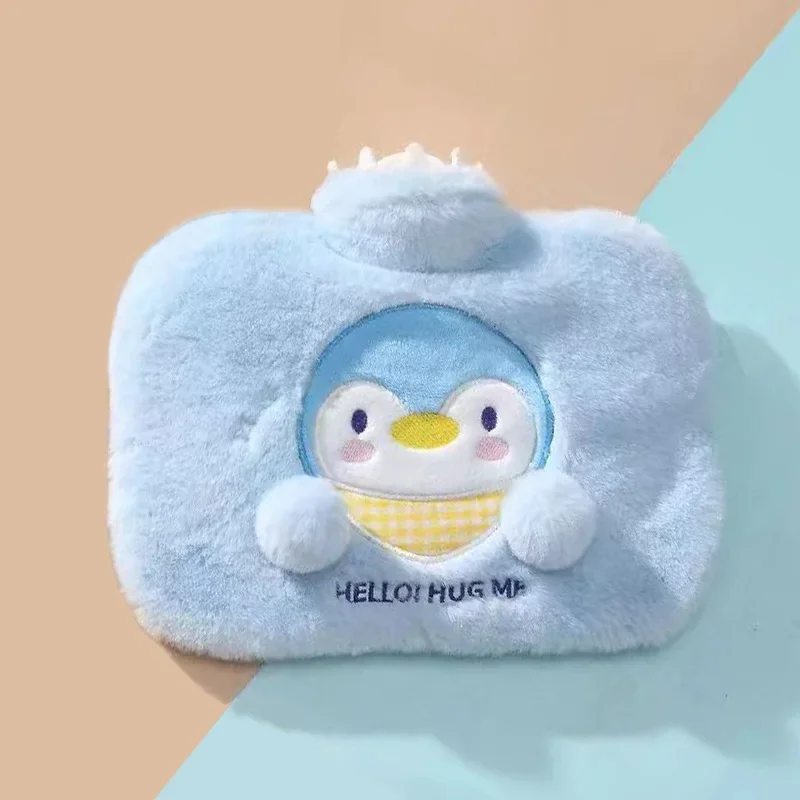 ماء ساخن على شكل حيوان لطيف، مصنوع من سميك، مملوء بالماء لتدفئة بطن الفتاة من القطيفة لتدفئة اليد